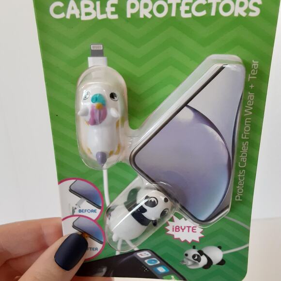 Tzumi Bytes Cable Protectors Rubber Panda & Unicorn 2pk Travel Protection - Picture 3 of 4